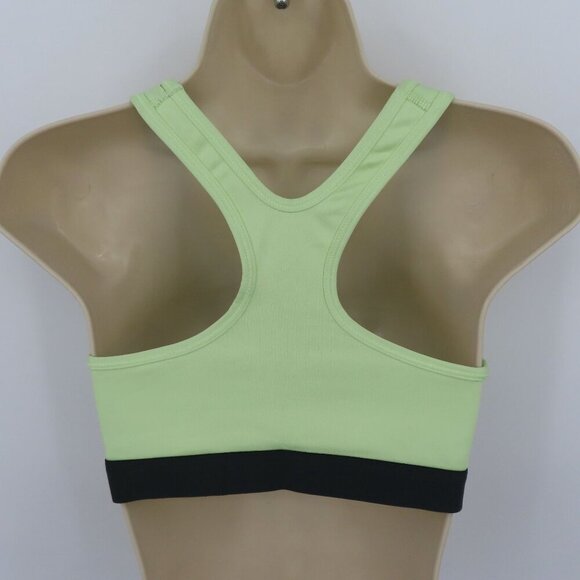 Nike Women Medium Green Gray Logo Racerback Sports Bra Wireless No Wire Athletic - Picture 6 of 11